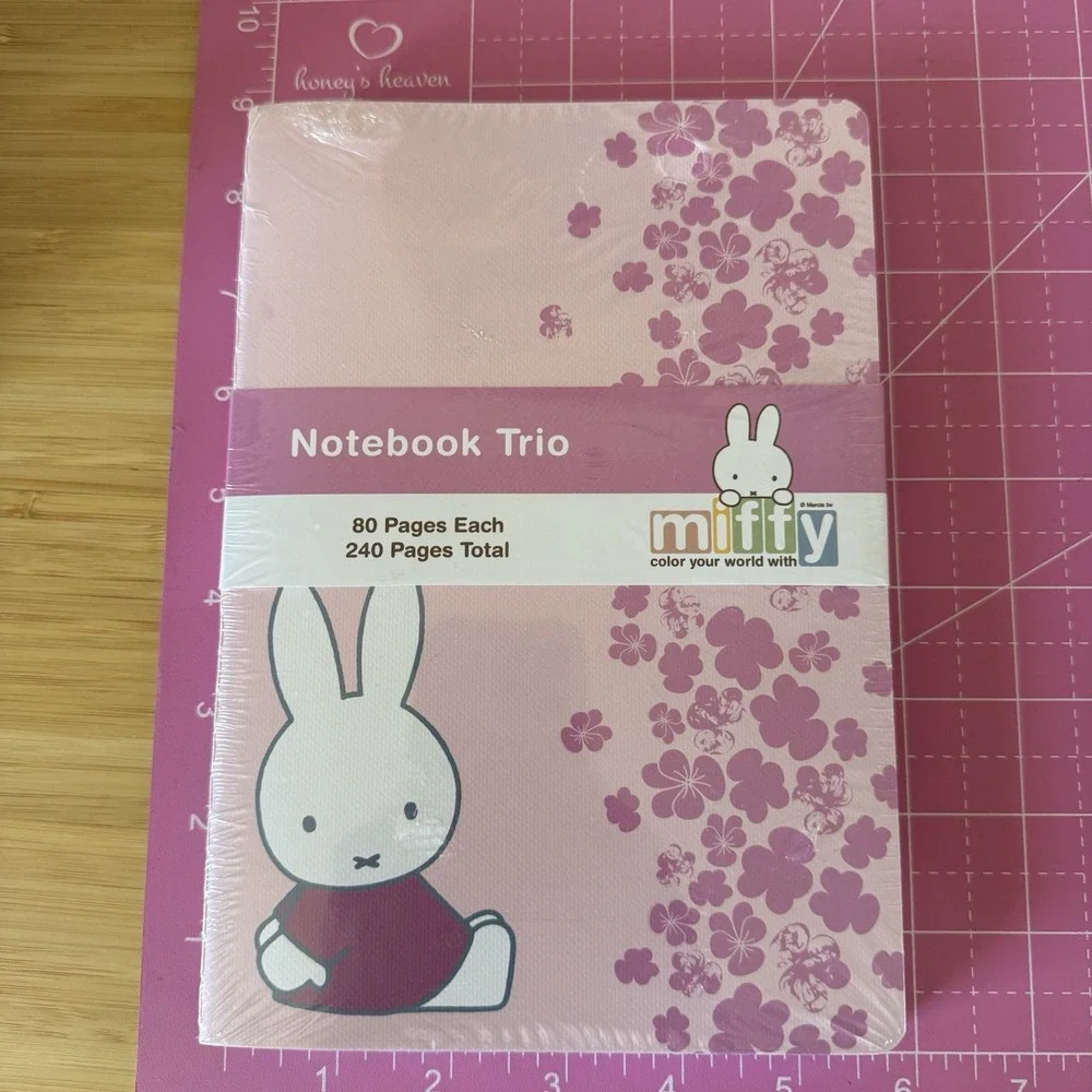 NEW Miffy Pink Sakura Flowers Notebooks Trio 3 Pack Journals 80 Lined Pages Each